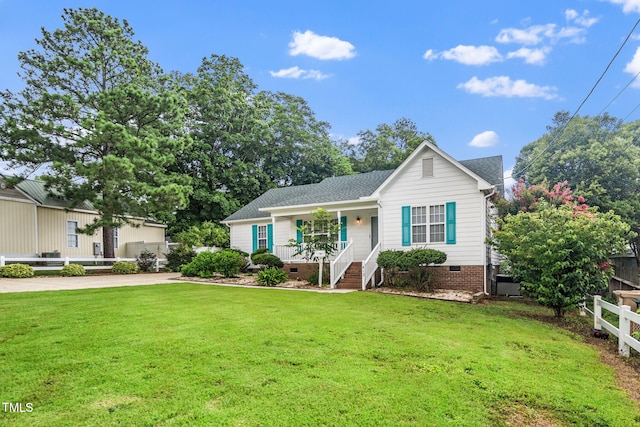 413 S Fayetteville St, Clayton, NC 27520 - view of front of property with a porch, crawl space, and a shingled roof