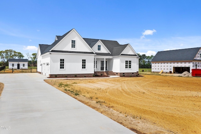 2379 Heartland Rd, Battleboro, NC 27809 - modern farmhouse style home with crawl space and concrete driveway