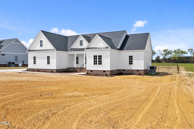 2379 Heartland Rd, Battleboro, NC 27809 - modern inspired farmhouse featuring crawl space, roof with shingles, and board and batten siding