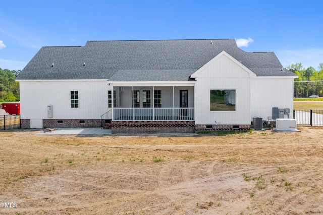 2379 Heartland Rd, Battleboro, NC 27809 - rear view of house featuring crawl space, a shingled roof, and a patio
