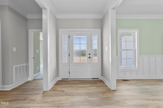 2379 Heartland Rd, Battleboro, NC 27809 - entrance foyer featuring light wood-style floors and ornamental molding