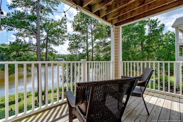 3314 Harbour Pointe Pl Unit 8, Fayetteville, NC 28314 - wooden terrace with a water view and view of scattered trees