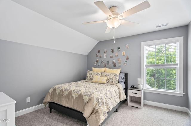 2712 Lake Waccamaw Trl, Apex, NC 27502 - carpeted bedroom featuring ceiling fan and lofted ceiling