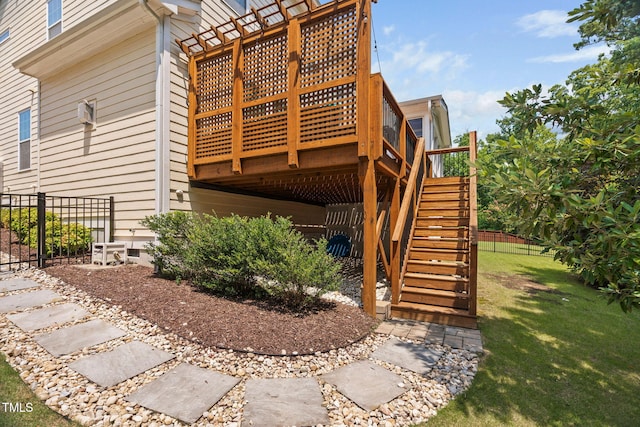 2712 Lake Waccamaw Trl, Apex, NC 27502 - view of property exterior featuring a deck and stairway