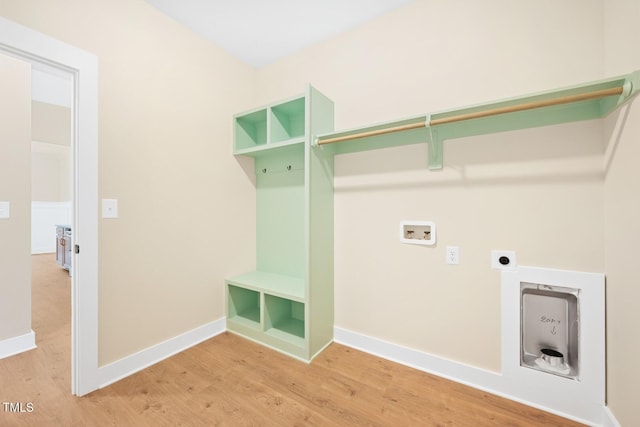 140 Purslane Dr, Franklinton, NC 27525 - washroom with washer hookup, electric dryer hookup, and light wood-type flooring