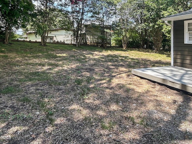 845 Newcombe Rd, Raleigh, NC 27610 - view of yard with a wooden deck