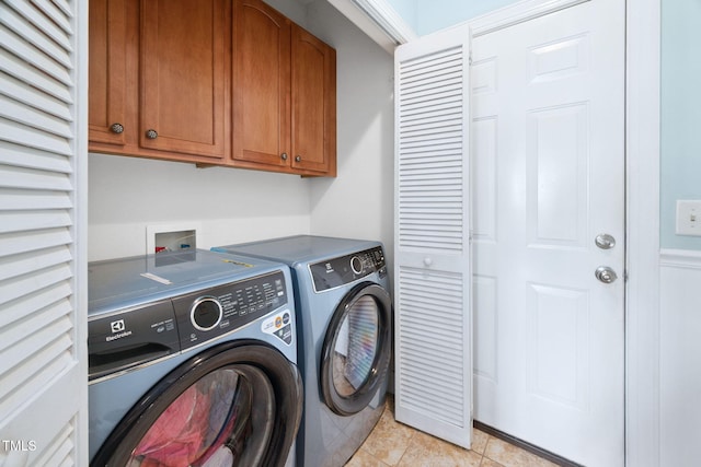 1824 Ferrell Meadows Dr, Zebulon, NC 27597 - laundry area with cabinet space, separate washer and dryer, and light tile patterned floors