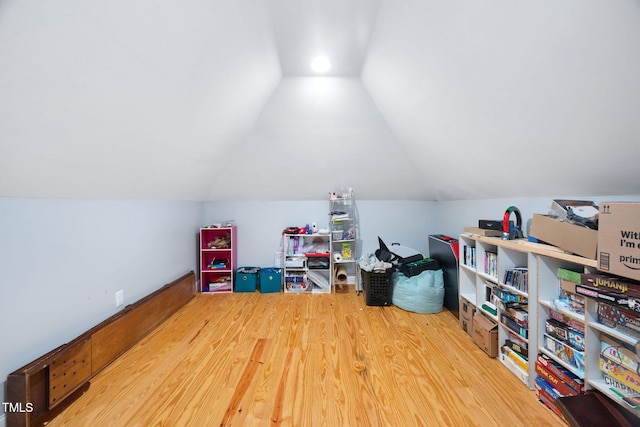 1824 Ferrell Meadows Dr, Zebulon, NC 27597 - playroom with wood finished floors and vaulted ceiling