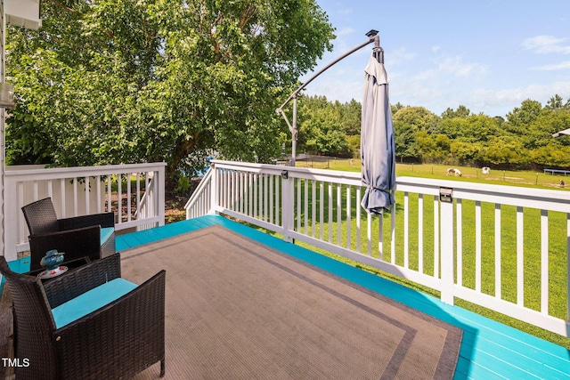 1824 Ferrell Meadows Dr, Zebulon, NC 27597 - deck featuring a lawn