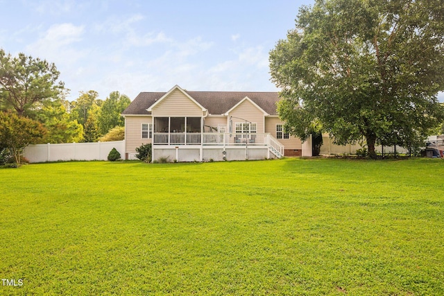 1824 Ferrell Meadows Dr, Zebulon, NC 27597 - rear view of house with a sunroom