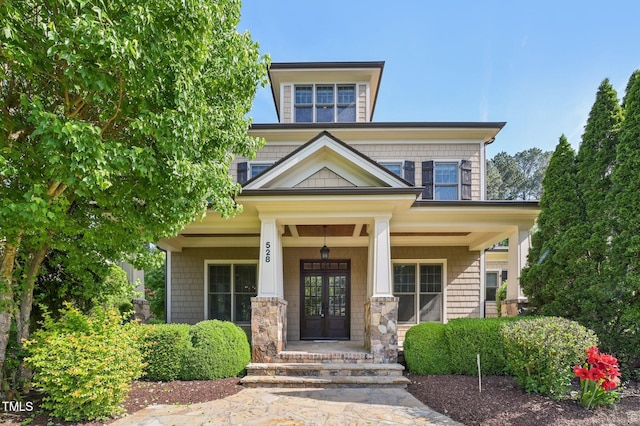 528 Bankhead Dr, Cary, NC 27519 - entrance to property with a porch and french doors