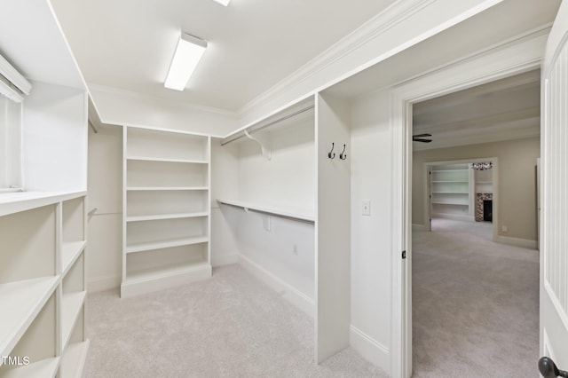 528 Bankhead Dr, Cary, NC 27519 - spacious closet with light colored carpet and a fireplace
