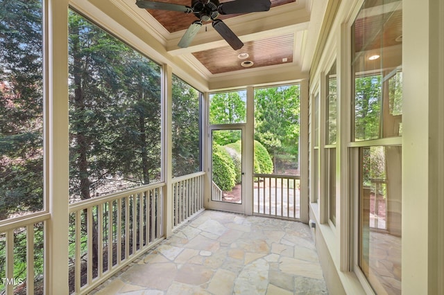 528 Bankhead Dr, Cary, NC 27519 - unfurnished sunroom featuring ceiling fan