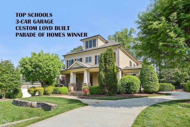 528 Bankhead Dr, Cary, NC 27519 - view of front of home with a front yard and covered porch