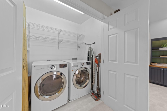 7908 Mayapple Pl, Raleigh, NC 27613 - laundry area featuring independent washer and dryer and light carpet