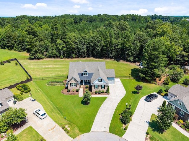 8713 Halsey Ln, Wake Forest, NC 27587 - view from above of property featuring a heavily wooded area