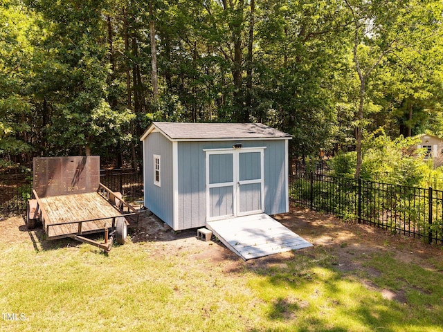 8713 Halsey Ln, Wake Forest, NC 27587 - view of shed featuring a fenced backyard