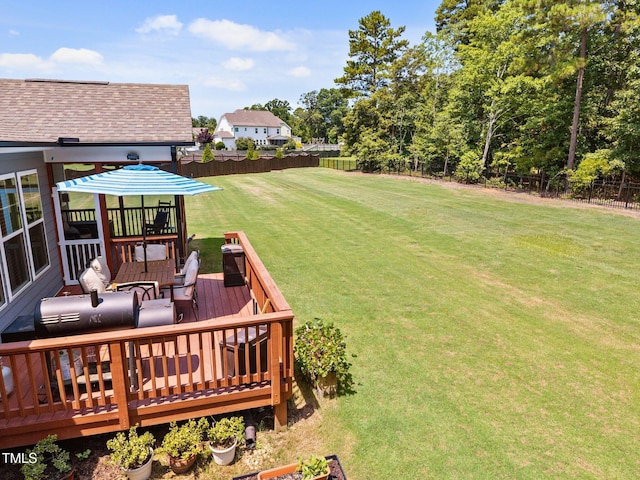 8713 Halsey Ln, Wake Forest, NC 27587 - fenced backyard with a wooden deck