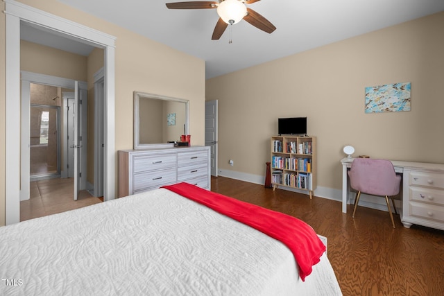 8713 Halsey Ln, Wake Forest, NC 27587 - bedroom featuring wood finished floors and ceiling fan