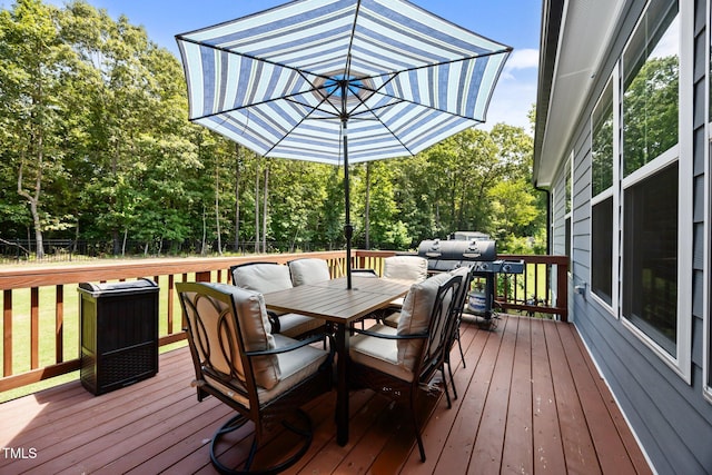 8713 Halsey Ln, Wake Forest, NC 27587 - wooden deck featuring outdoor dining area
