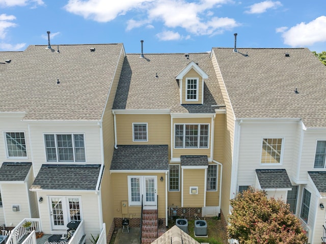 2506 Happy Ln, Raleigh, NC 27614 - view of property featuring roof with shingles, french doors, and entry steps