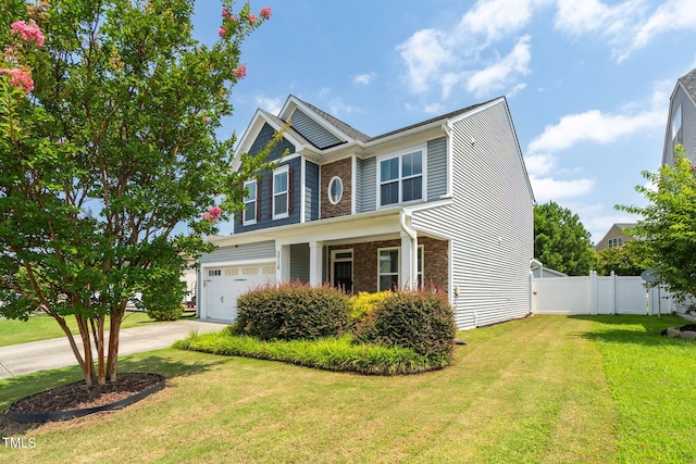 3716 Landshire View Ln, Raleigh, NC 27616 - craftsman house featuring an attached garage, driveway, and brick siding