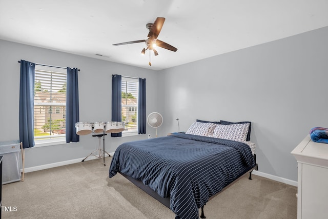 3716 Landshire View Ln, Raleigh, NC 27616 - bedroom featuring light colored carpet and ceiling fan
