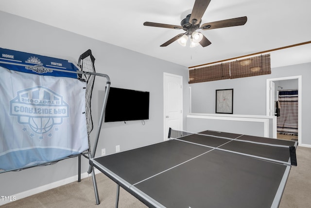 3716 Landshire View Ln, Raleigh, NC 27616 - recreation room with carpet and ceiling fan