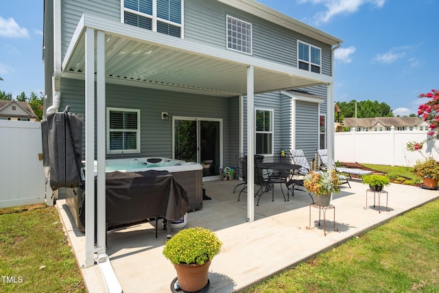 3716 Landshire View Ln, Raleigh, NC 27616 - rear view of property featuring a patio and a hot tub
