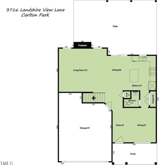 3716 Landshire View Ln, Raleigh, NC 27616 - view of room layout