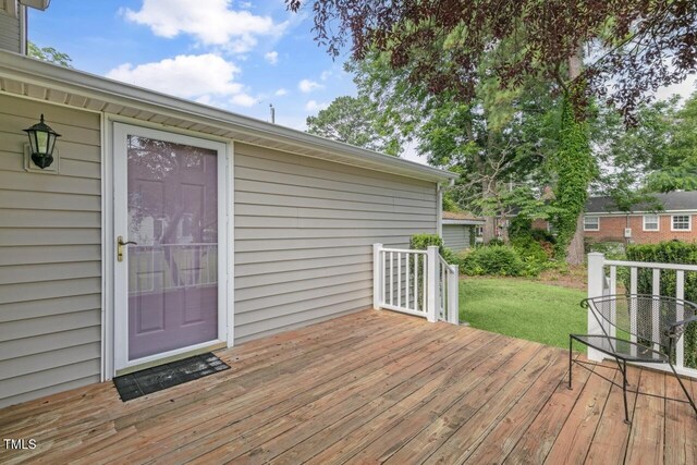 216 S Faison Ave, Faison, NC 28341 - wooden deck with a yard