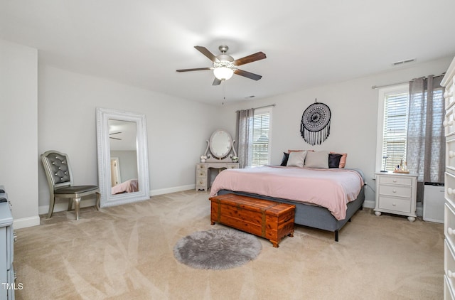701 Laurel Spring Dr, Fuquay Varina, NC 27526 - bedroom with light colored carpet and ceiling fan