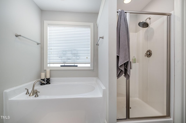 701 Laurel Spring Dr, Fuquay Varina, NC 27526 - bathroom with a shower stall and a garden tub