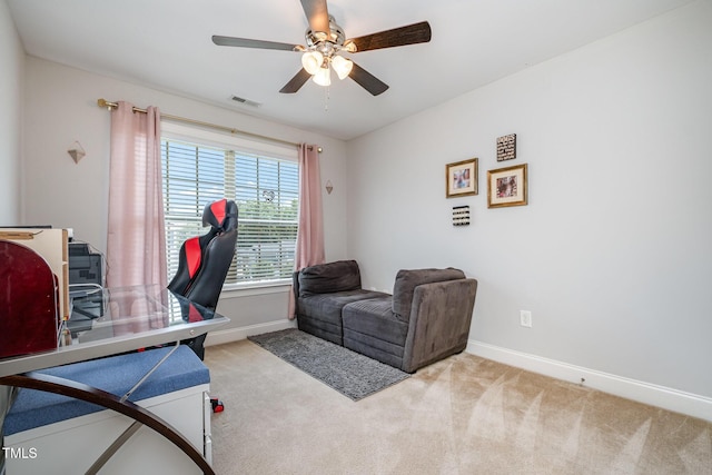701 Laurel Spring Dr, Fuquay Varina, NC 27526 - carpeted office with baseboards and ceiling fan