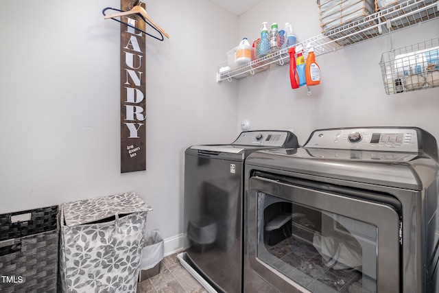 701 Laurel Spring Dr, Fuquay Varina, NC 27526 - washroom with independent washer and dryer and baseboards