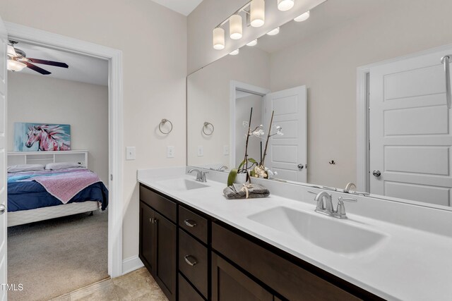 1725 River Club Way, Franklinton, NC 27525 - bathroom with double vanity, connected bathroom, and ceiling fan