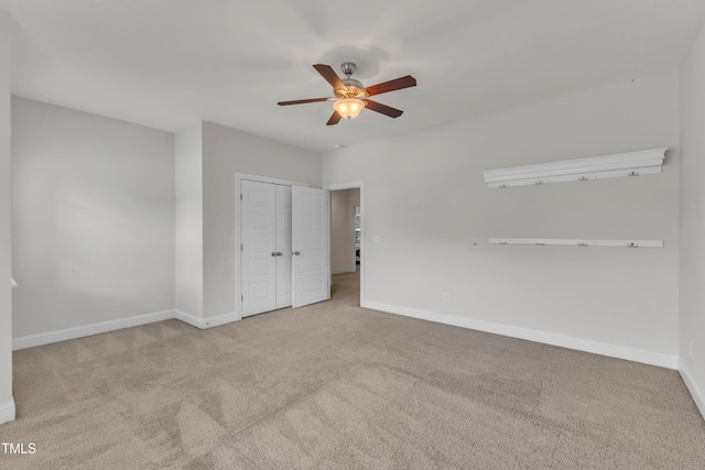 1725 River Club Way, Franklinton, NC 27525 - unfurnished bedroom with carpet flooring, a closet, and a ceiling fan