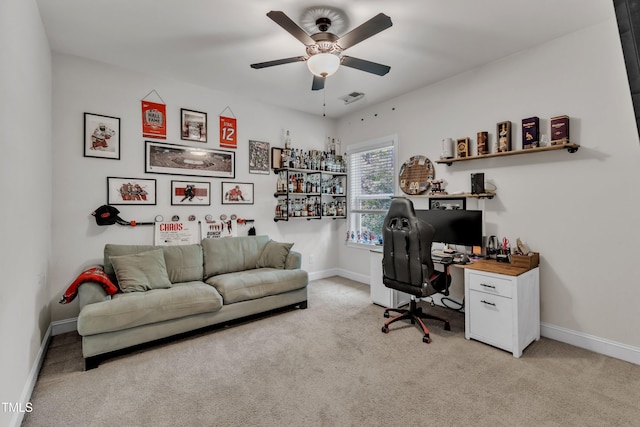 1725 River Club Way, Franklinton, NC 27525 - office space with ceiling fan and light carpet