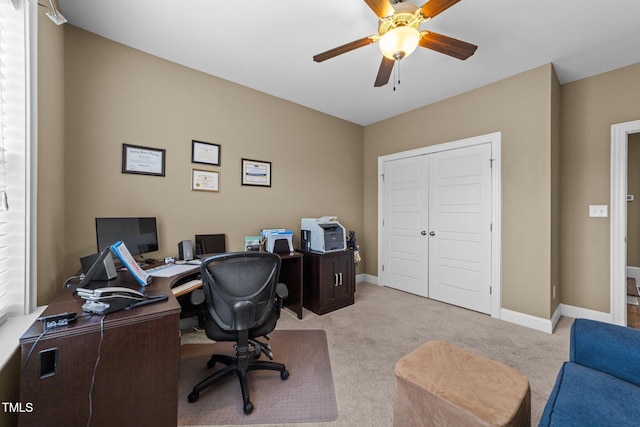 5005 Clyden Cv, Raleigh, NC 27612 - carpeted office space with ceiling fan and baseboards