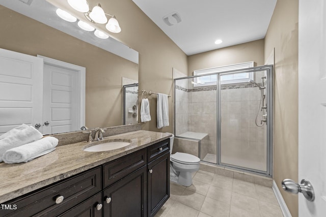 5005 Clyden Cv, Raleigh, NC 27612 - full bath featuring tile patterned floors, a stall shower, and vanity
