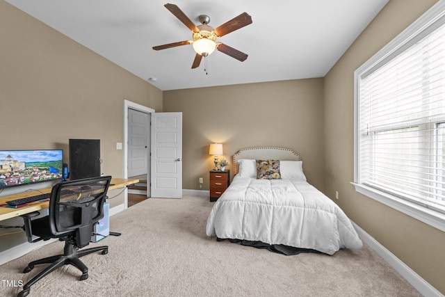 5005 Clyden Cv, Raleigh, NC 27612 - bedroom featuring carpet, a desk, and a ceiling fan