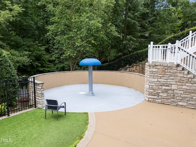 5005 Clyden Cv, Raleigh, NC 27612 - view of patio featuring stairs