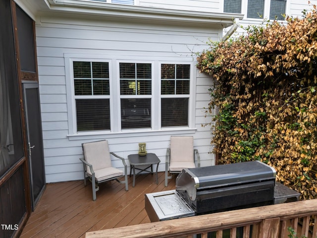 5005 Clyden Cv, Raleigh, NC 27612 - wooden terrace with area for grilling