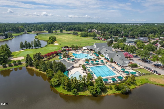 306 Kirkeenan Cir, Morrisville, NC 27560 - bird's eye view of a large body of water and a golf club
