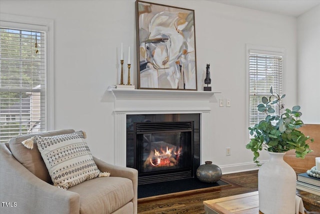 49 Brookridge Ct, Pittsboro, NC 27312 - living room featuring wood finished floors, a fireplace with flush hearth, and healthy amount of natural light