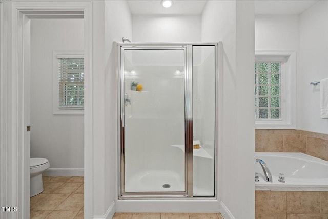 49 Brookridge Ct, Pittsboro, NC 27312 - full bathroom featuring a shower stall, a bath, and tile patterned floors