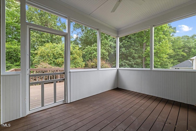 49 Brookridge Ct, Pittsboro, NC 27312 - unfurnished sunroom featuring a ceiling fan