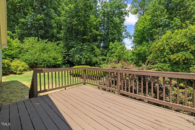 49 Brookridge Ct, Pittsboro, NC 27312 - wooden terrace with a lawn
