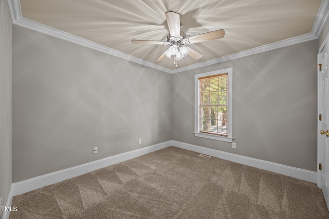 305 Justice Heights St, Apex, NC 27502 - unfurnished room featuring carpet, crown molding, and a ceiling fan