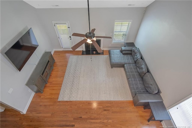 1234 Micahs Way N, Spring Lake, NC 28390 - living room with light wood-type flooring and a ceiling fan